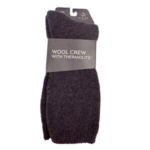 Alpine Design Thermolite Large Men’s 9-12 Wool Crew Sock Gray NWT